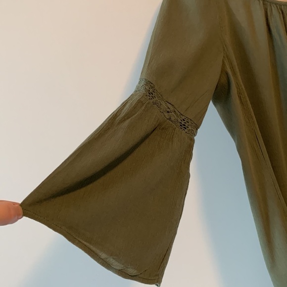 Aerie Peasant Green Oversized Scoop Back Dress Size Small - Picture 6 of 16